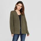 Women's Long Sleeve Relaxed Open Layering - Universal Thread Olive (green)