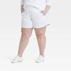 Women's Plus Size Mid-rise French Terry Shorts 4 - All In Motion White