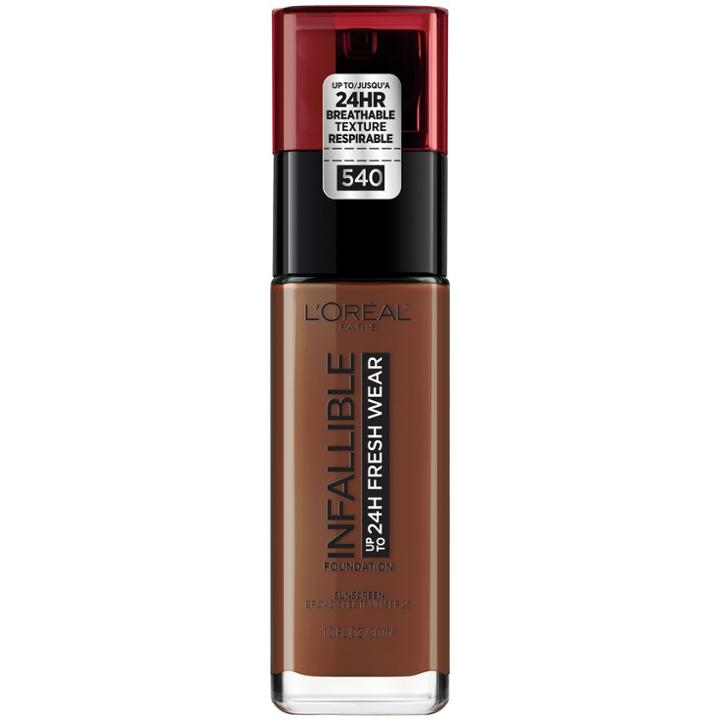 L'oreal Paris Infallible 24hr Fresh Wear Foundation 540 Mahogany - 0.17 Fl Oz,