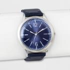 Women's Dome Dial Bias Cut Strap Watch - A New Day Navy