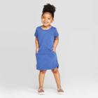 Toddler Girls' Short Sleeve Sweatshirt Dress - Art Class Blue