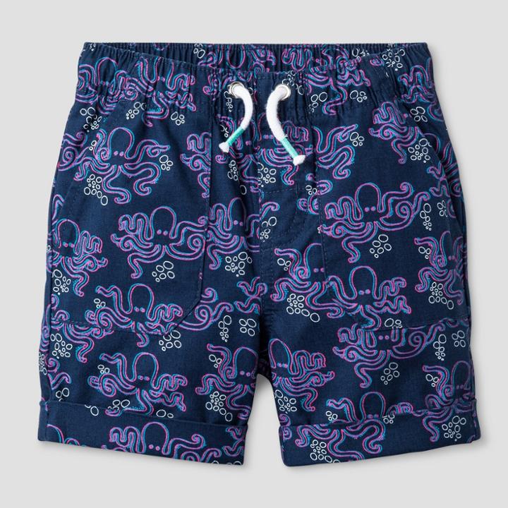 Toddler Boys' 3d Octopus Print Pull-on Shorts Insignia Blue 18m - Cat & Jack