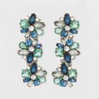 Sugarfix By Baublebar Blue Crystal Drop Earrings - Emerald/blue, Women's, Green/blue