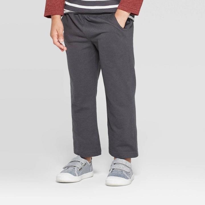 Toddler Boys' Light Weight Pull-on Pants - Cat & Jack Charcoal 18m, Boy's, Gray