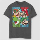 Boys' Super Mario Bros Character Collage T-shirt - Charcoal Gray