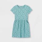 Girls' Printed Knit Short Sleeve Dress - Cat & Jack Green