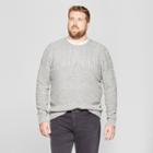 Men's Tall Long Sleeve Cable Crew Pullover Sweater - Goodfellow & Co Gray