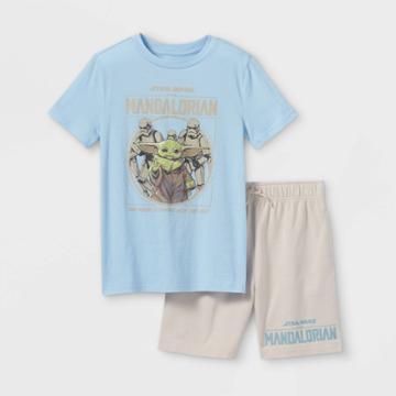Lucasfilm Boys' Baby Yoda Top & Bottom Set - Blue/beige