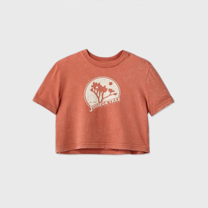Women's 'joshua Tree' Cropped Lounge T-shirt - Colsie Rust