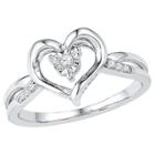 Distributed By Target Women's Diamond Accent Prong/miracle Set Heart Ring In Sterling Silver (ij-i2-i3) (size