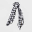 Gingham Print Chiffon Twister With Hair Elastic Scarf - Wild Fable Black