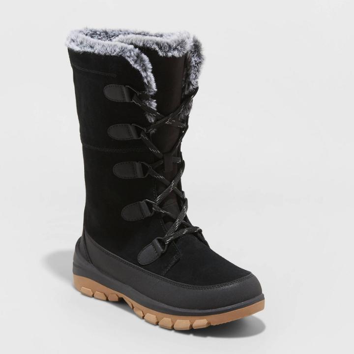 Women's Carla Wide Width Winter Boots - Universal Thread Black