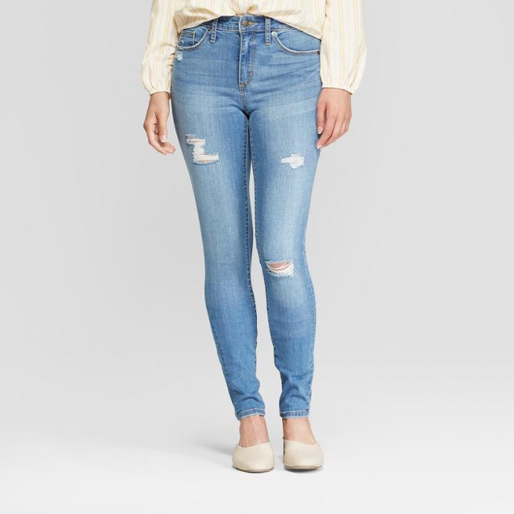 Women's High-rise Skinny Jeans - Universal Thread Medium Wash 00 Shorts, Size: