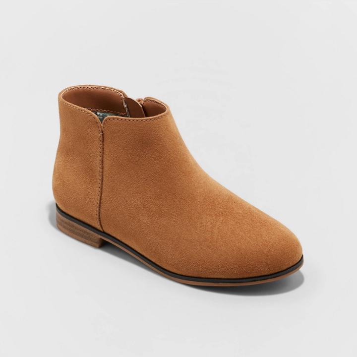 Girls' Opal Zipper Slip-on Chelsea Boots - Cat & Jack Cognac