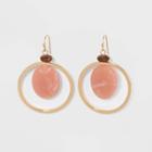 Drop Hoop Earrings - A New Day Blush Pink, Women's