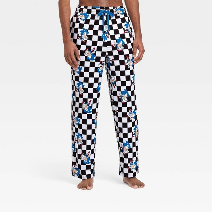 Men's Sonic The Hedgehog Grid Lounge Pajama Pants - White