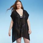 Kona Sol Women's Plus Size Tie-front Cover Up Dress - Kona
