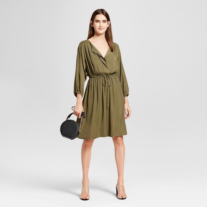 Women's Shirred Waist Dress - Mossimo Olive