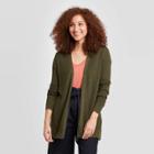 Women's Long Sleeve Open Layered Cardigan - A New Day Olive Xs, Women's, Green