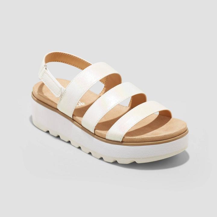 Girls' Lyla Footbed Sandals - Art Class White