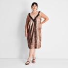 Women's Plus Size Lace Trim Slip Dress - Future Collective With Kahlana Barfield Brown Copper