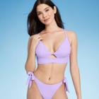 Women's Longline Cut Out Bikini Top - Shade & Shore Violet Purple