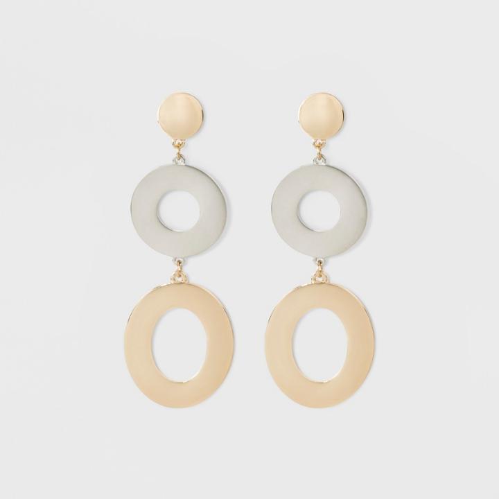Sugarfix By Baublebar Tiered Mixed Metal Hoop Earrings - Gold, Girl's