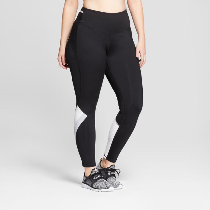 Women's Plus Size Embrace Mid-rise Colorblocked Leggings - C9 Champion Black/white