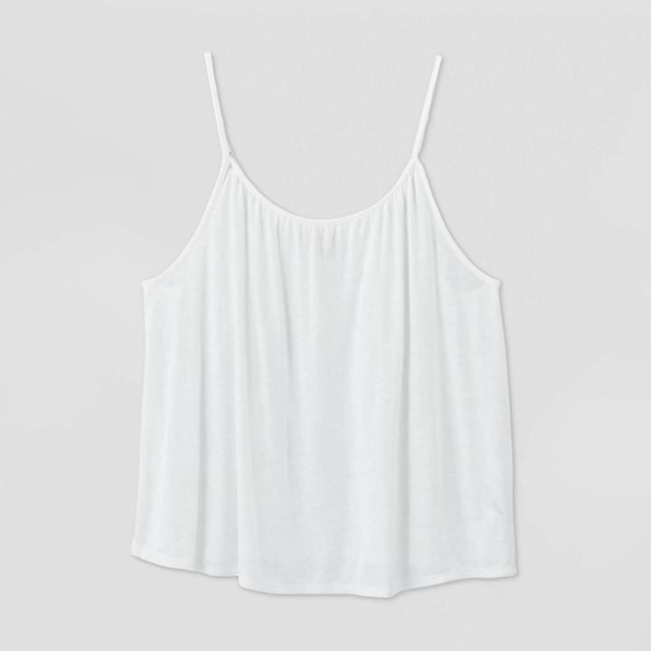 Women's Plus Size Scoop Neck Linen Cami Top - A New Day White 1x, Women's,