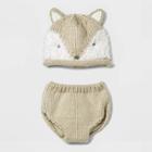 Baby Fox Hat And Diaper Cover Set - Cloud Island White