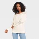 Women's Trim Details Novelty Sweatshirt - Knox Rose Ivory