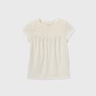 Girls' Crochet Knit T-shirt Top - Cat & Jack Cream