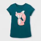 Toddler Girls' Cap Sleeve Graphic T-shirt - Cat & Jack Fiji Teal