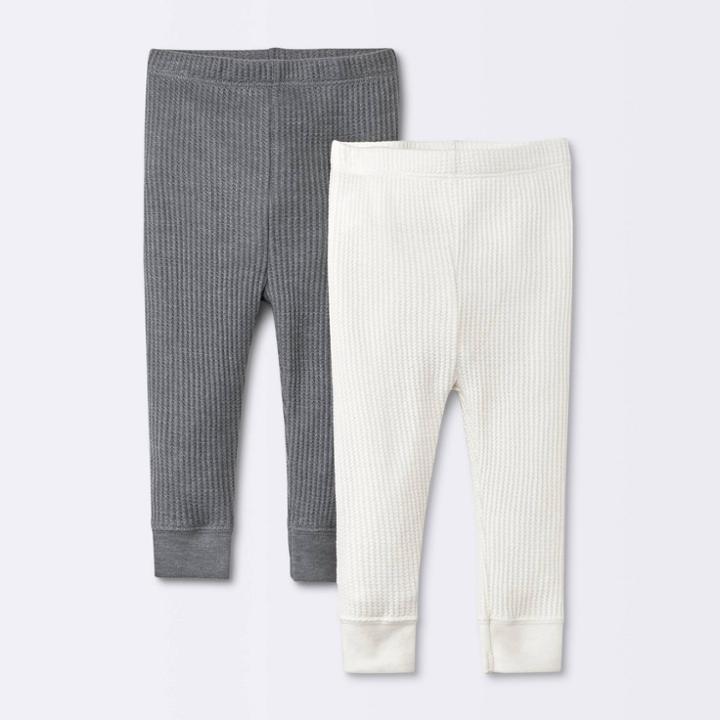 Baby 2pk Basic Waffle Pants - Cloud Island Off-white