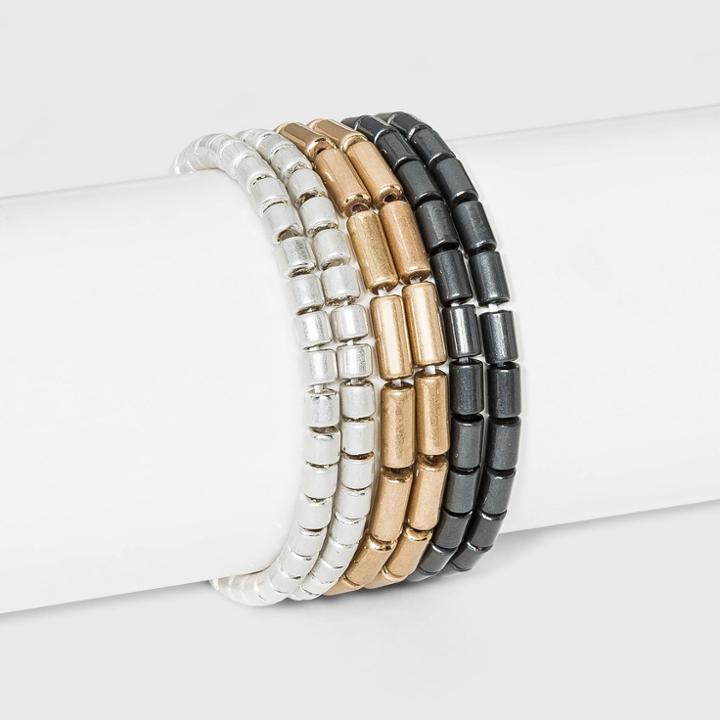 Cylinder Beaded Stretch Bracelet Set 6pc - Universal Thread