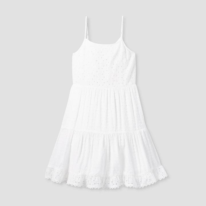 Girls' Tiered Woven Dress - Art Class White