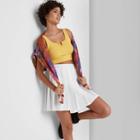 Women's Woven Tennis Mini A-line Skirt - Wild Fable White