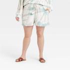 Women's Plus Size Tie-dye Lounge Shorts - Knox Rose Green