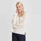 Women's V-neck Pullover Sweater - A New Day Cream Xs, Women's, Ivory