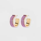 Sugarfix By Baublebar Textured Hoop Chain Statement Earrings - Pink