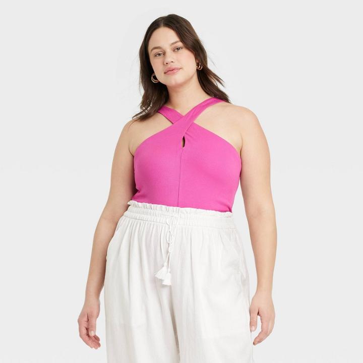 Women's Plus Size Slim Fit Tank Top - Ava & Viv