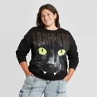 Freeze Women's Plus Size Vampurr Halloween Graphic Sweatshirt - Black