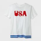 Shinsung Tongsang Men's Short Sleeve Usa Americana T-shirt - White