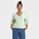 Women's V-neck Pullover Sweater - Universal Thread Green