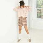 Women's Plaid High-rise Zip-front Corduroy Mini Skirt - Wild Fable Tan