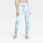 Women's Tie-dye High-rise Ribbed Fleece Joggers 25.5 - All In Motion Air Blue
