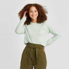 Women's Raglan Crewneck Pullover - A New Day Mint Xs, Women's, Green