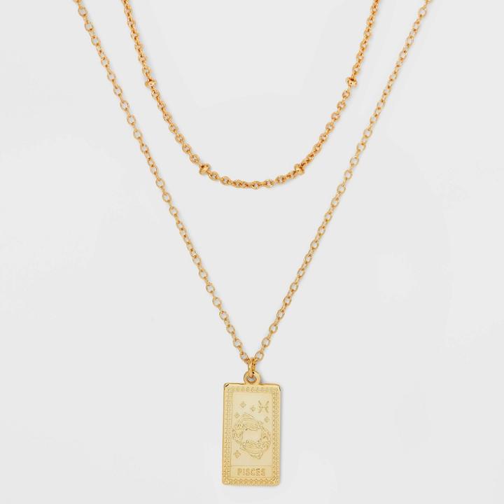 No Brand 14k Gold Dipped 'pisces' Pendant Necklace - Gold