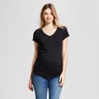 Target Maternity Shirred V-neck T-shirt - Isabel Maternity By Ingrid & Isabel Black