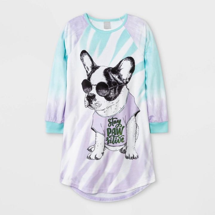 Jellifish Kids Girls' Dog Nightgown - Purple